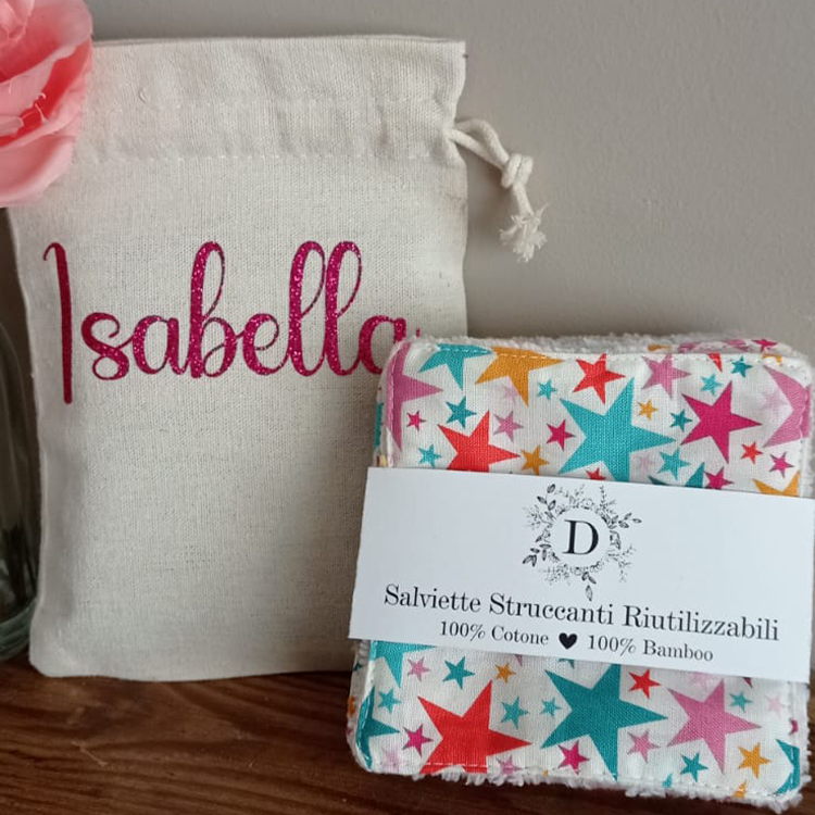 Set di 7 Salviettine per il Viso + Sacchetto Personalizzato