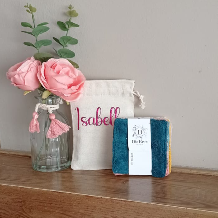 Set di 7 Salviettine per il Viso + Sacchetto Personalizzato