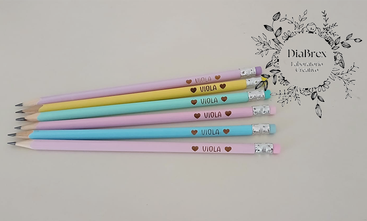 Set di 6 Matite personalizzate con Nome o Piccola Dedica in Confezione Regalo