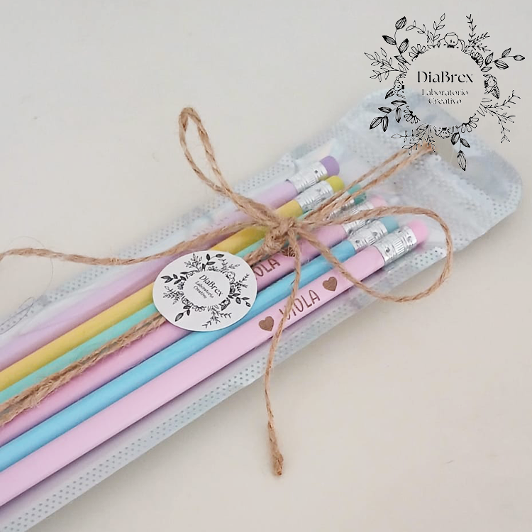 Set di 6 Matite personalizzate con Nome o Piccola Dedica in Confezione Regalo