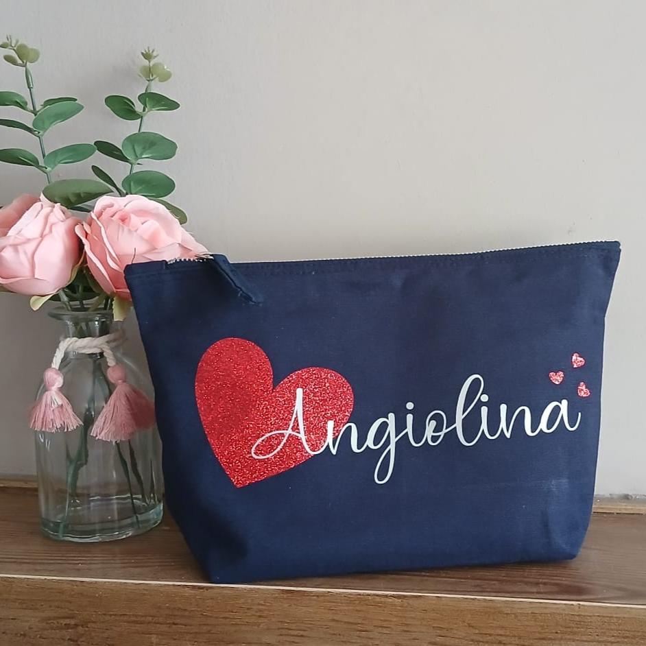 Clutch Bag - Case - Personalized Cotton Canvas Case - Valentine's Day - Mother's Day