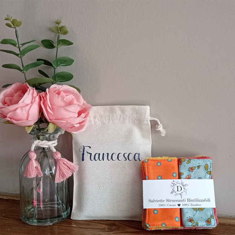 Set di 7 Salviettine per il Viso + Sacchetto Personalizzato