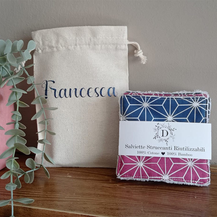 Set di 7 Salviettine per il Viso + Sacchetto Personalizzato