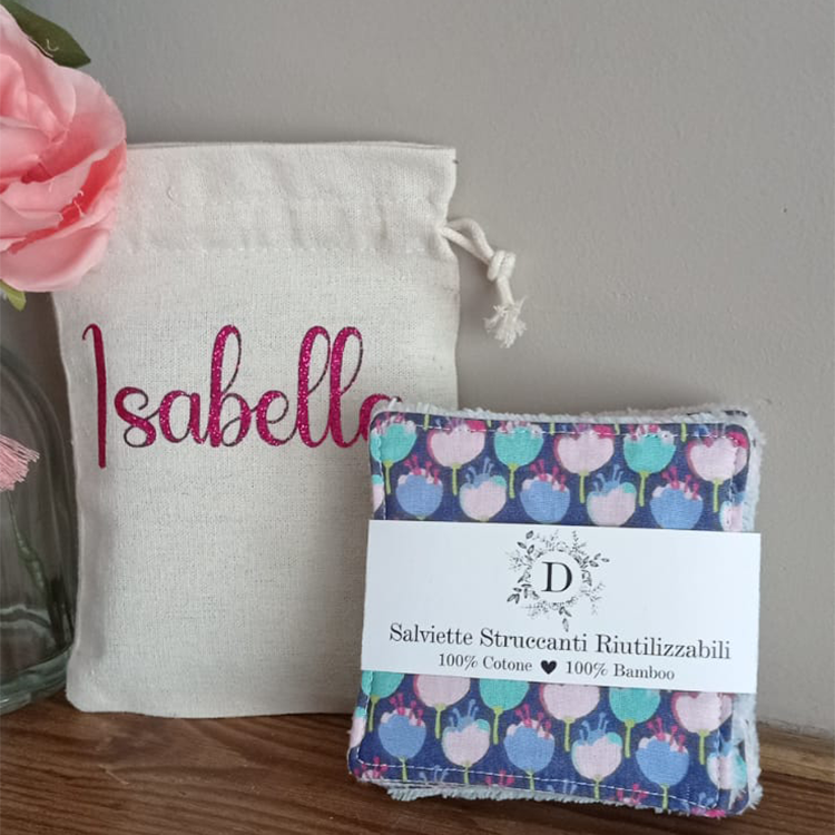 Set di 7 Salviettine per il Viso + Sacchetto Personalizzato