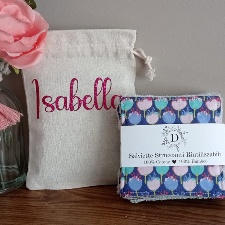 Set di 7 Salviettine per il Viso + Sacchetto Personalizzato
