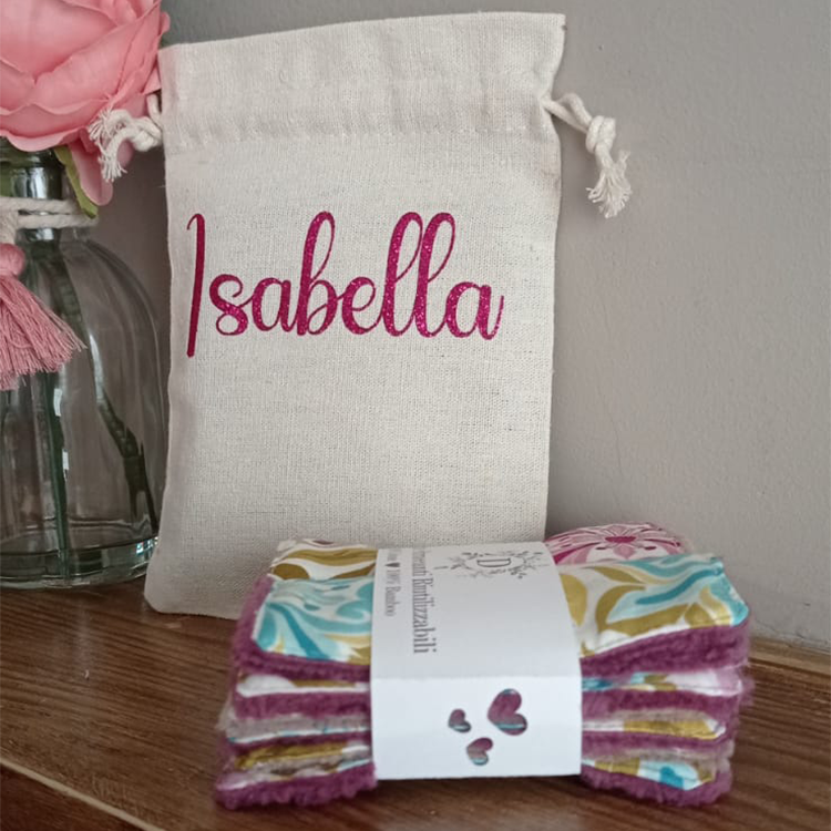 Set di 7 Salviettine per il Viso + Sacchetto Personalizzato