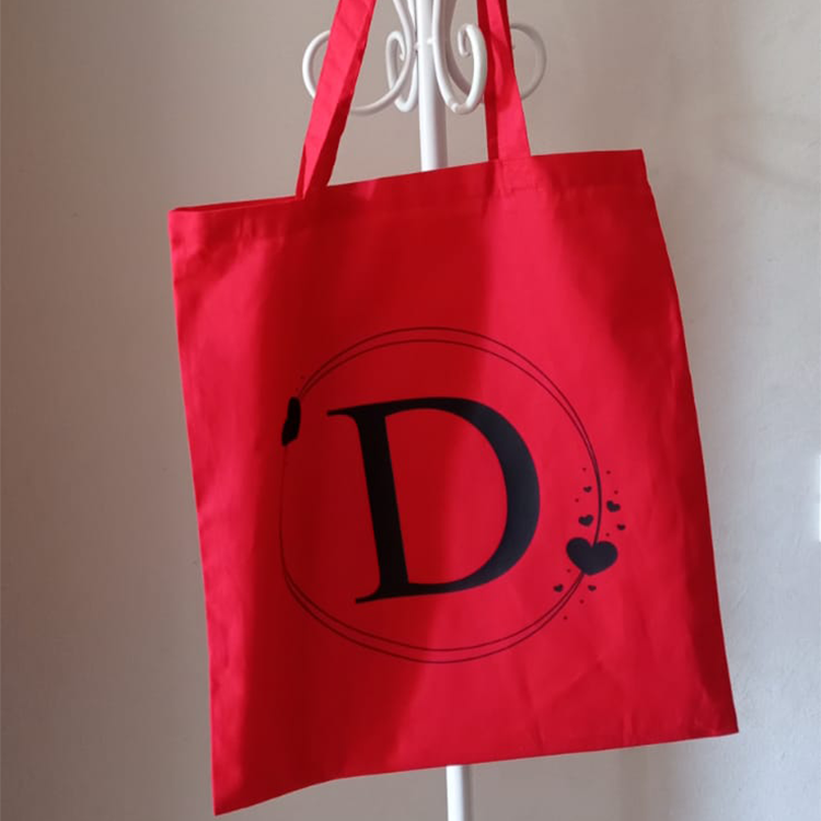 Borsa, Shopper, Tote Bag in Cotone Personalizzata con Iniziale