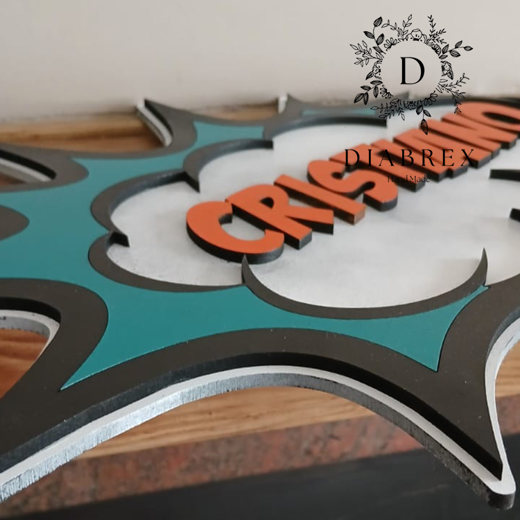Hand Painted Personalized Comic Book Plate with Name