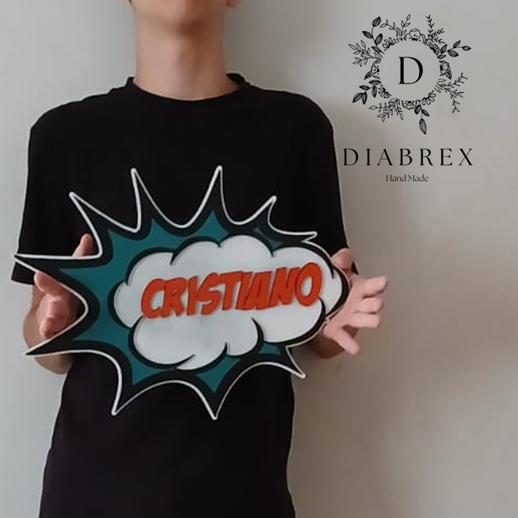 Hand Painted Personalized Comic Book Plate with Name