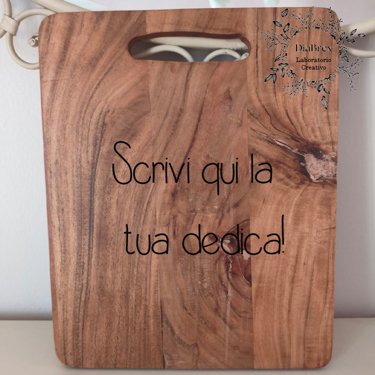Tagliere Rustico in Legno di Acacia con Incisione Laser Personalizzata