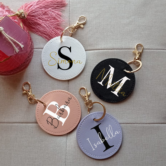 Personalized Round Keyring, Ideal as a Wedding Favor, Place Card, Graduation, Gift for Dad, man, boy, girl, woman