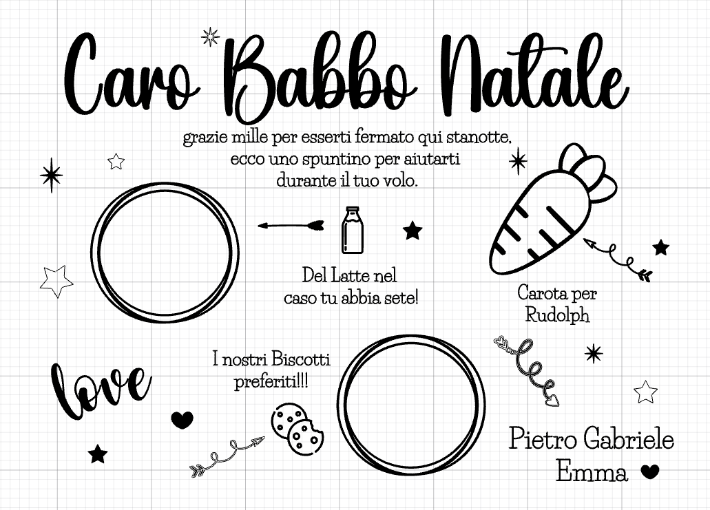 Vassoio Decorativo Babbo Natale / Santa Lucia in Bambù Personalizzato inciso a Laser