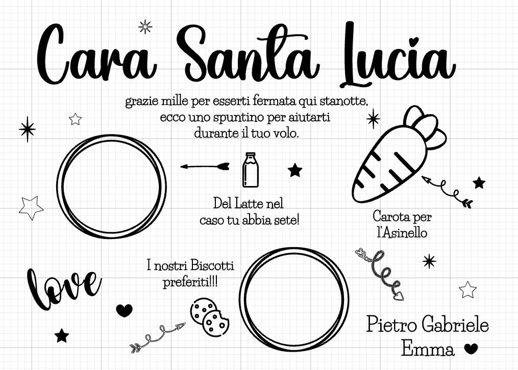 Vassoio Decorativo Babbo Natale / Santa Lucia in Bambù Personalizzato inciso a Laser