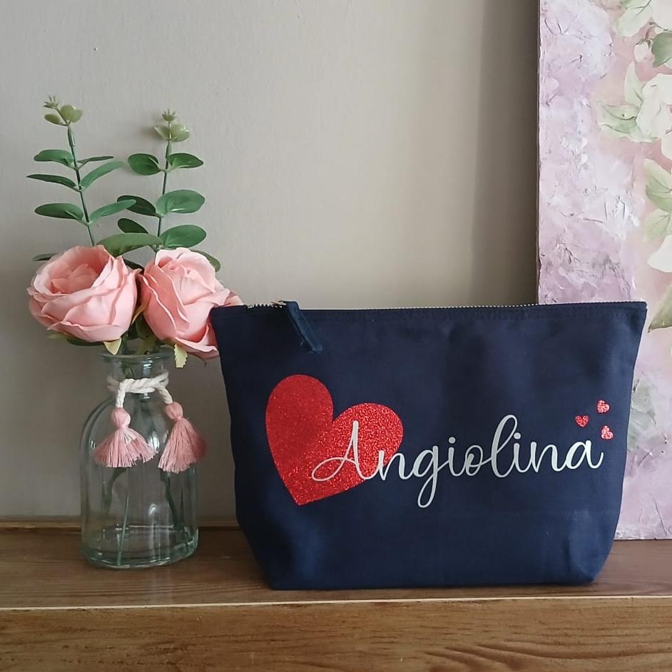 Clutch Bag - Case - Personalized Cotton Canvas Case - Valentine's Day - Mother's Day
