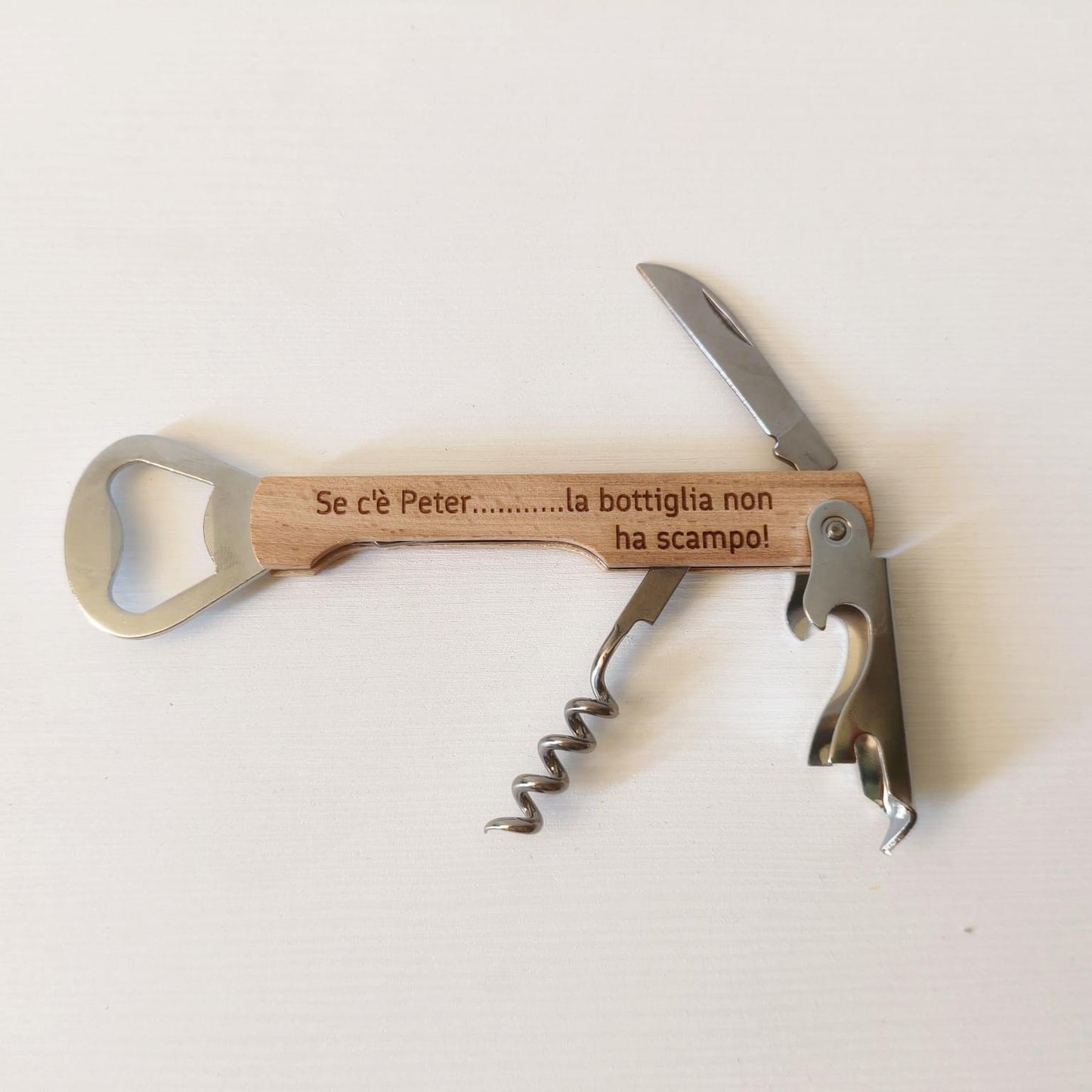 Apribottiglia personalizzato inciso a laser in confezione regalo