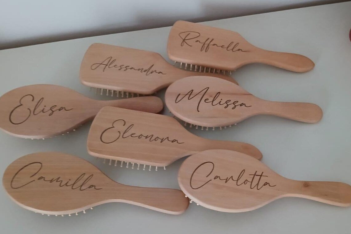Spazzola in Legno Personalizzata incisa a Laser - Festa della Mamma - Damigella - Bomboniera