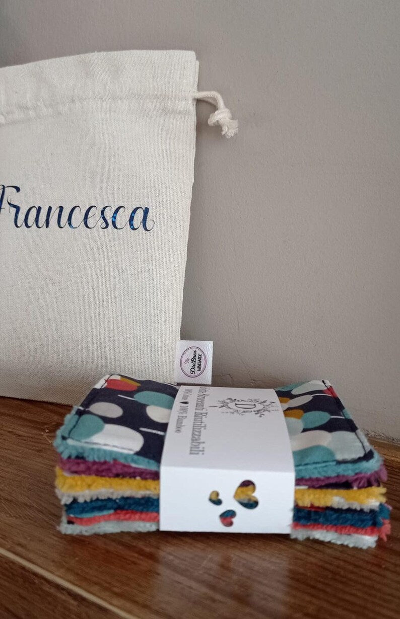 Set di 7 Salviettine per il Viso + Sacchetto Personalizzato