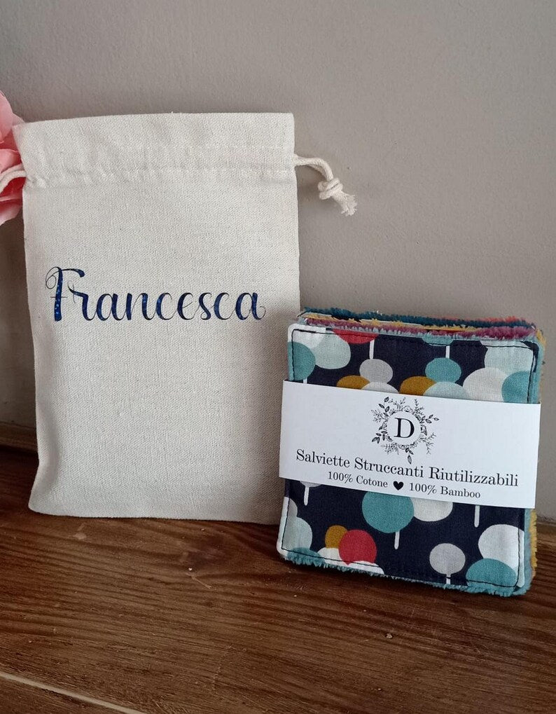 Set di 7 Salviettine per il Viso + Sacchetto Personalizzato